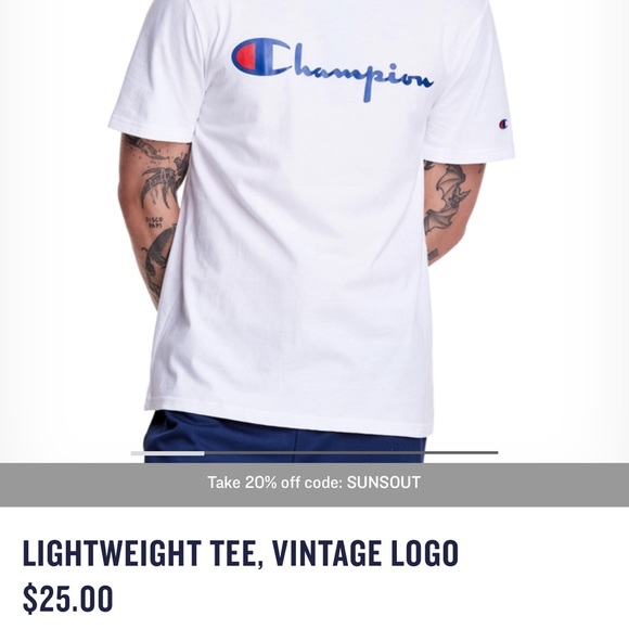 Champion Logo Short Sleeve Tee Shirt - Picture 4 of 4